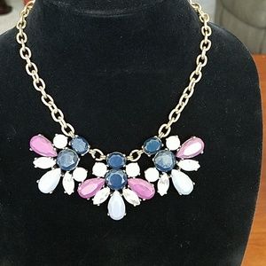 J Crew Multicolored Necklace Blue White Pink